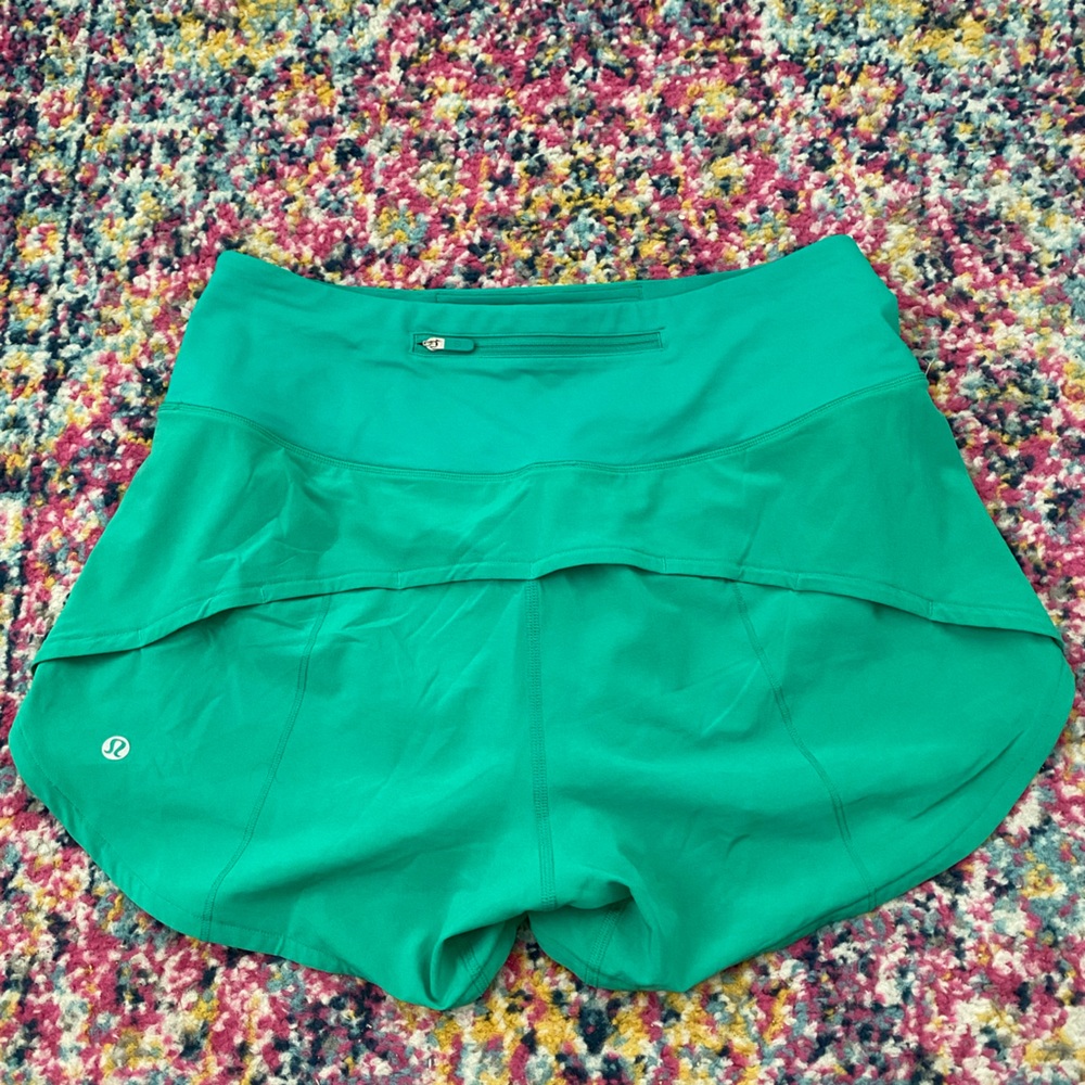 Lululemon speed up shorts 4inch Kelly green